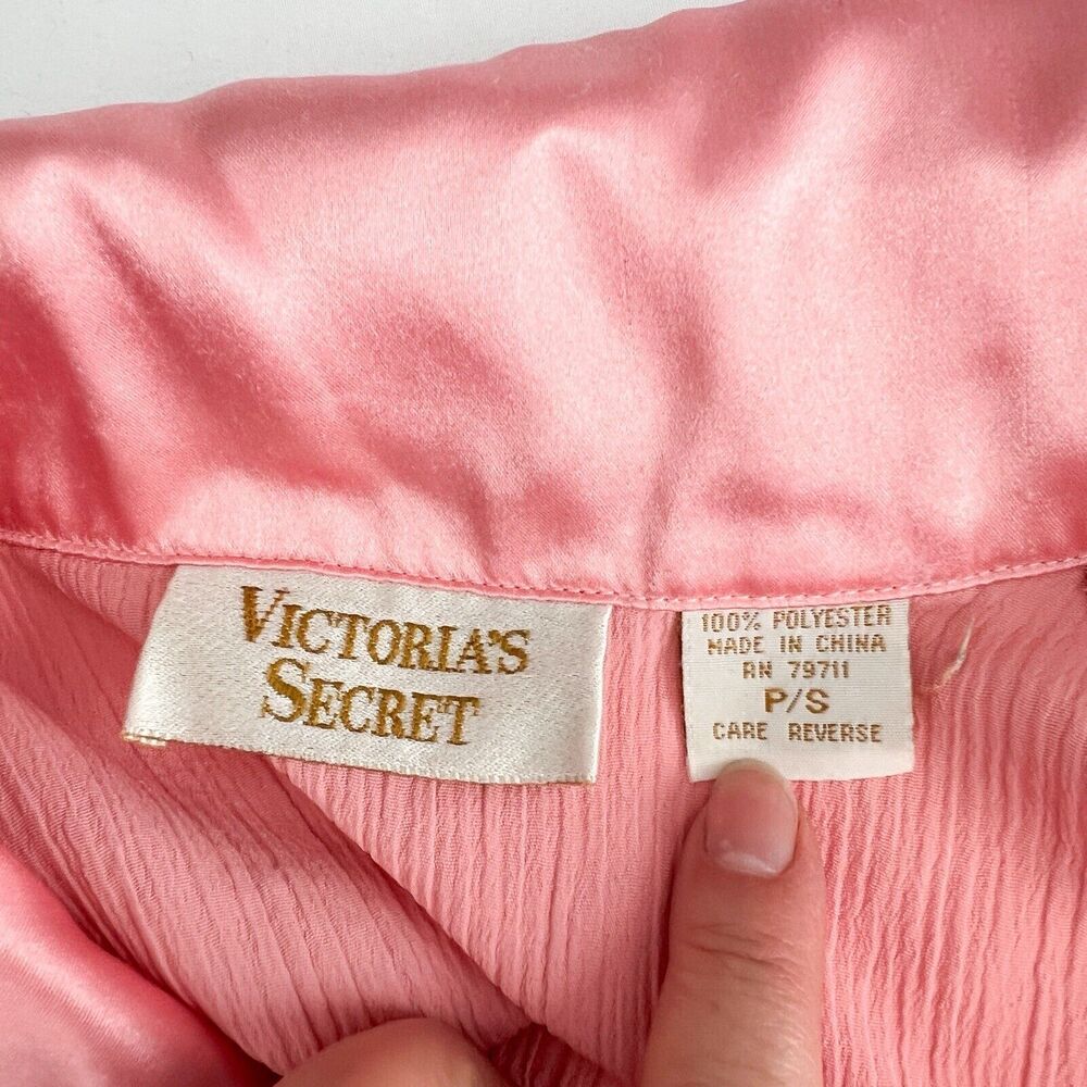 Victoria's Secret Pink Short-Sleeve Satin Collar Sleep Shirt